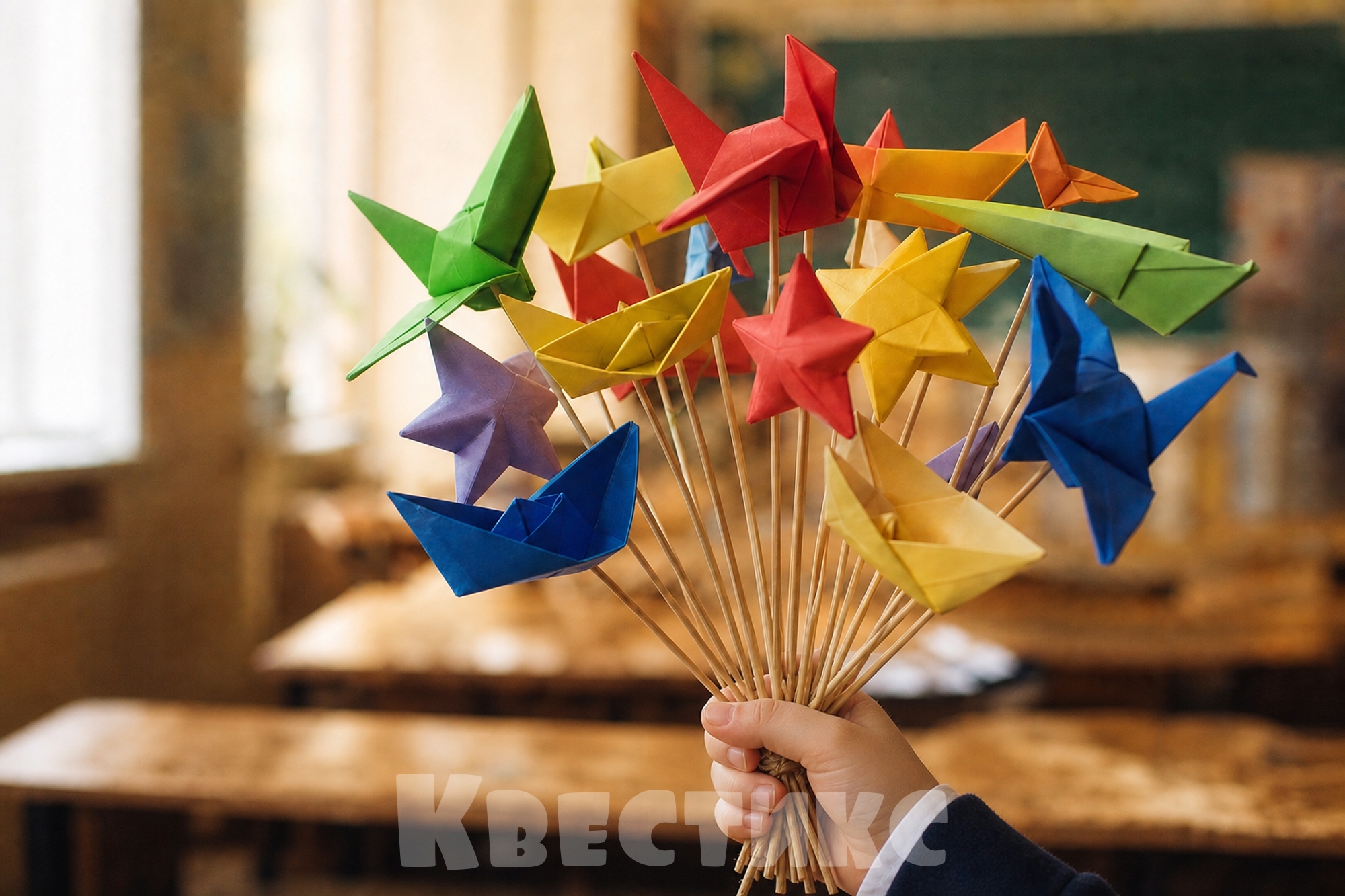 букет из оригами для учителя